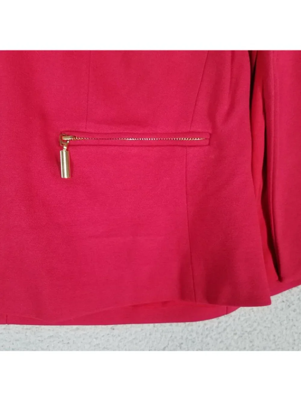 NEW Chico's Cape Jacket Women's 1/ Medium Ponte Red Zip Up Office Career Stretch
